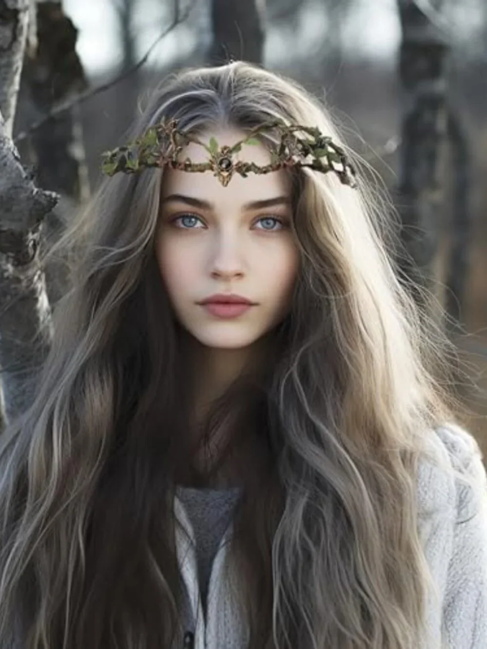 Fairy Deer Horns Headband Silk Floral Crown Wedding Hairpiece